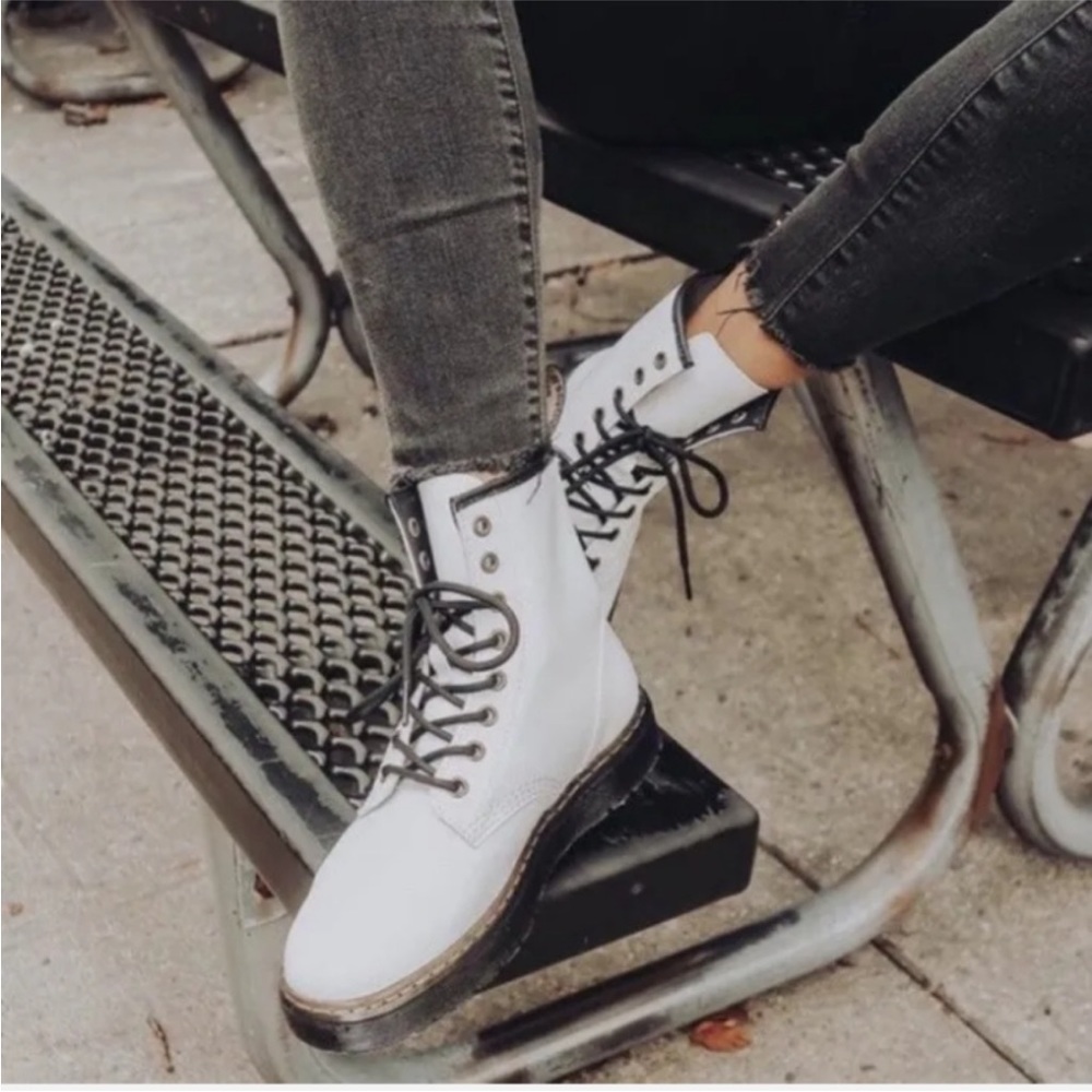 Dr. Martens Zavala White Combat Boots